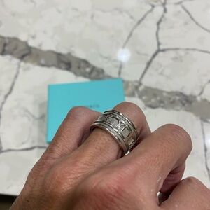 Tiffany & Co Silver Atlas Roman Numeral Ring